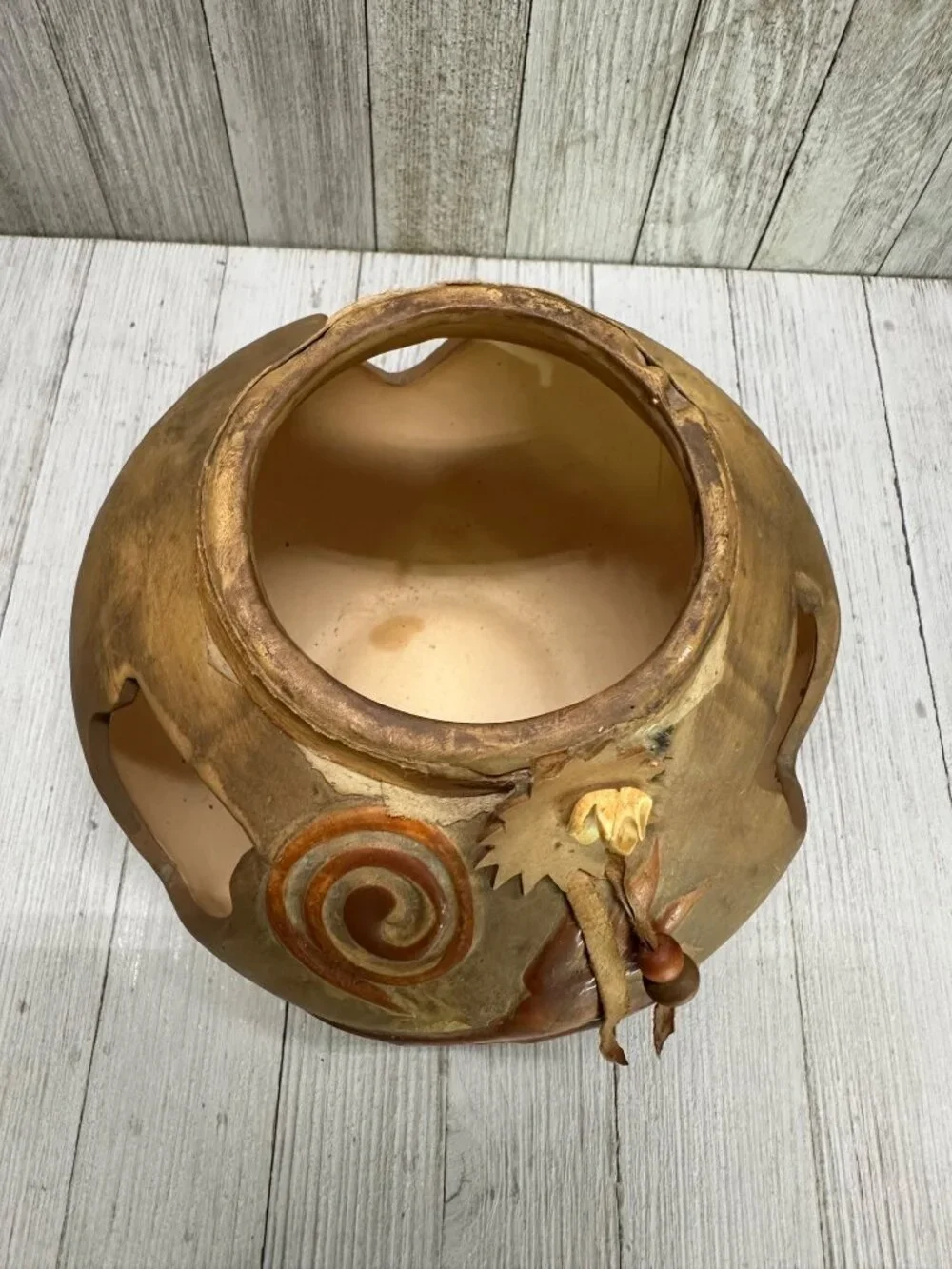 Vtg Indian Tribal Pottery Clay Vase Home Decor Collector Piece Stirrup Spout 6